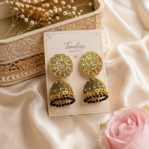 Golden Mandala Jhumka Earrings
