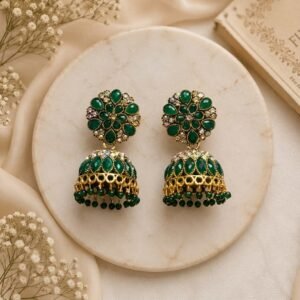 Emerald Garden Jhumka Earrings