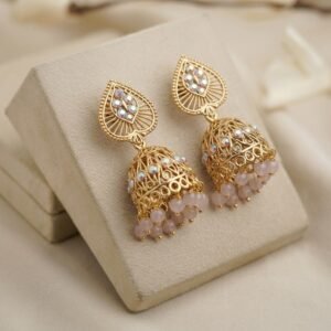 Gold Blush Pink Jhumkis