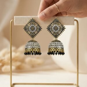 Onyx Square Jhumka Earrings