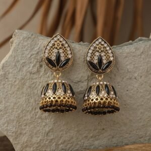 Noir Elegance Jhumka Earrings